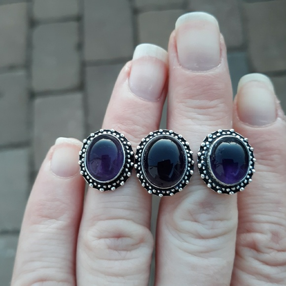 New Amethyst Adjustable 925 Silver Knuckle Ring. - Picture 4 of 7